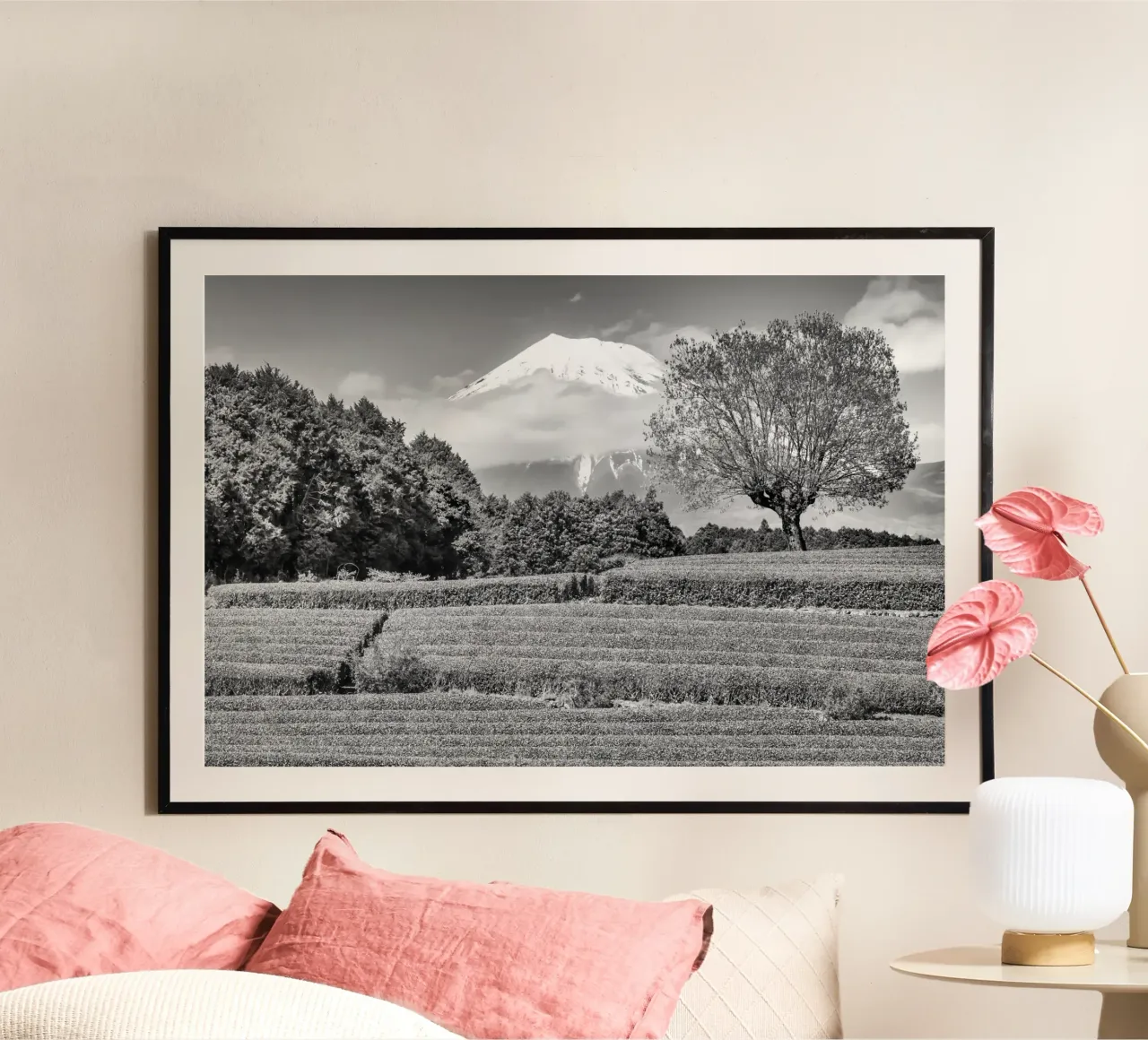 Fuji with Obuchi tea plantation | monochrom hahnemühle by Melanie Viola