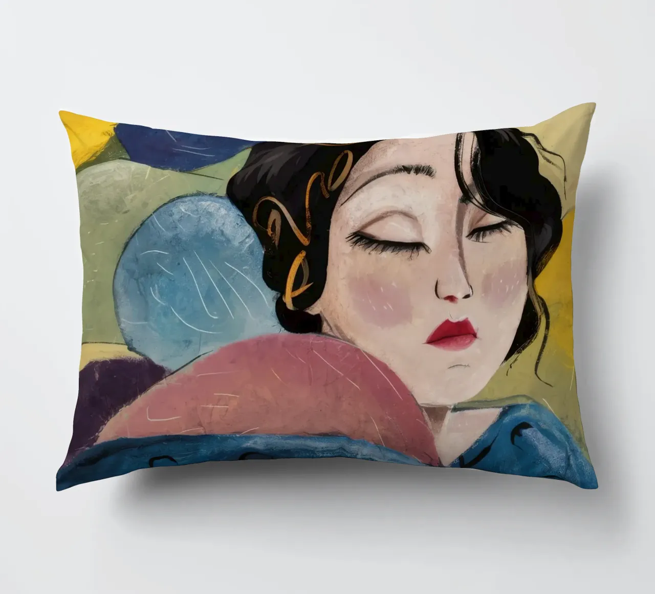 Cerulean Orb Slumber (sonno del globo ceruleo) cuscino da Vivid Reverie