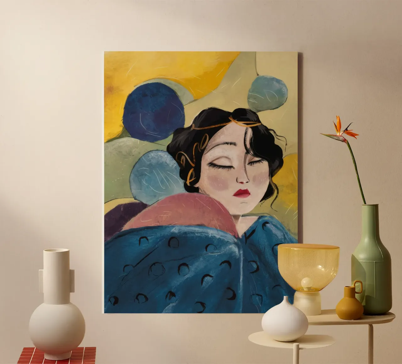 Cerulean Orb Slumber canvas by Vivid Reverie