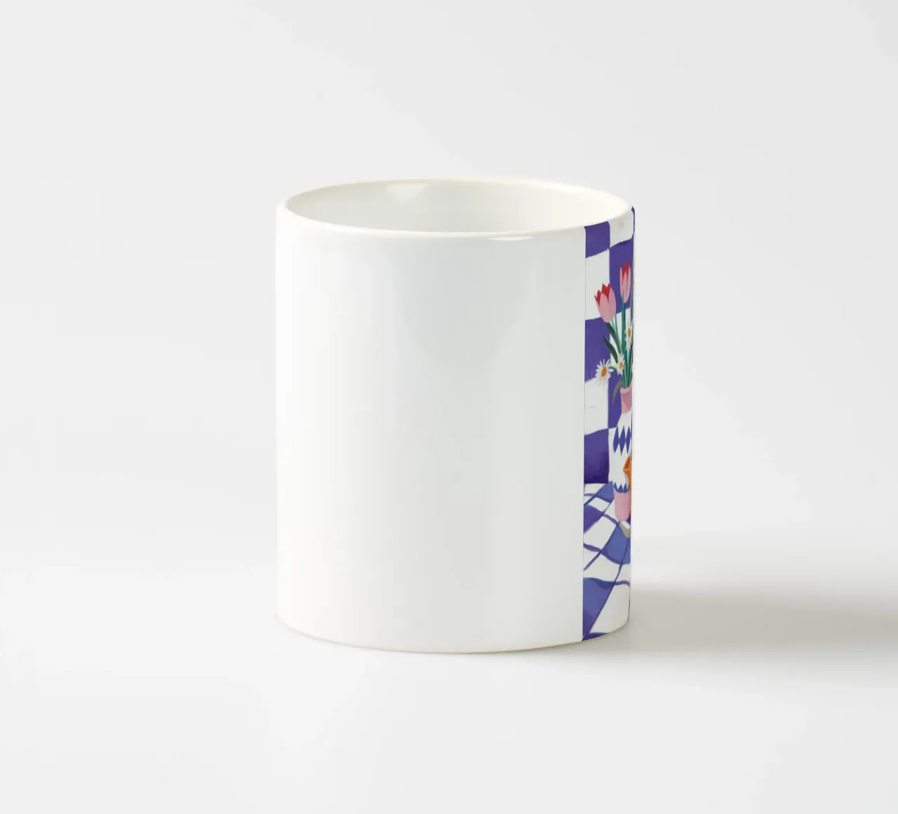 Tè con tulipani a scacchi tazza in ceramica da Moonlite Desire
