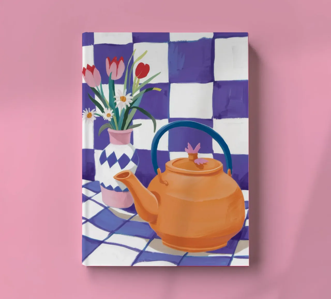 Checkered Tulip Tea notebook by Moonlite Desire