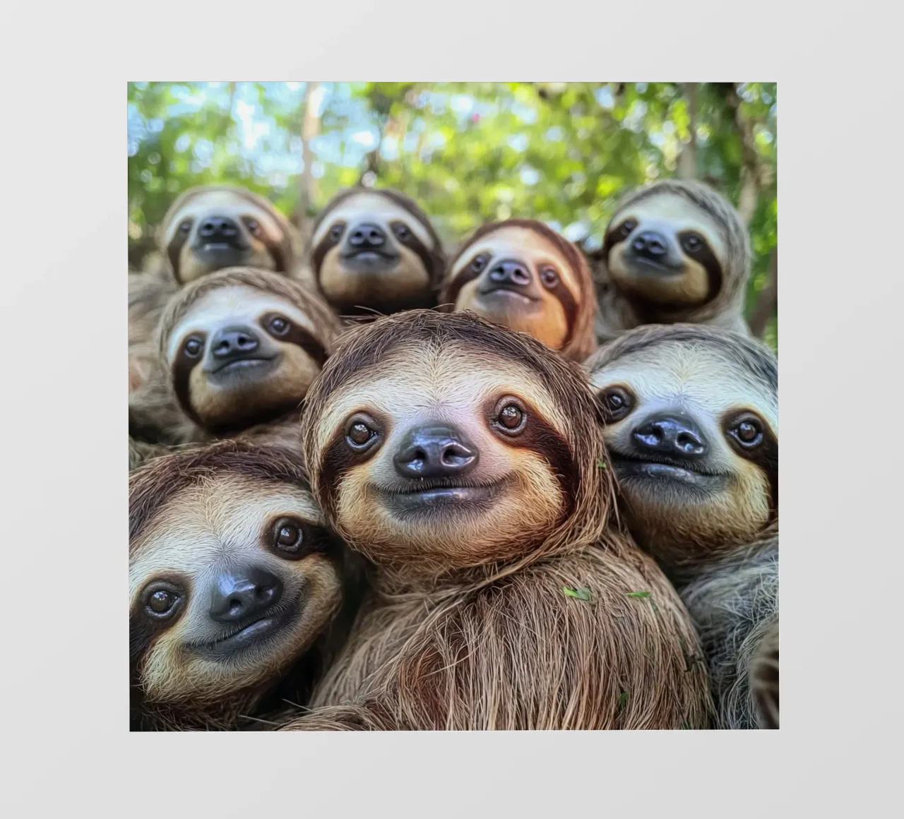 Sloth selfie, cute animals for children backlit film by SlothStella