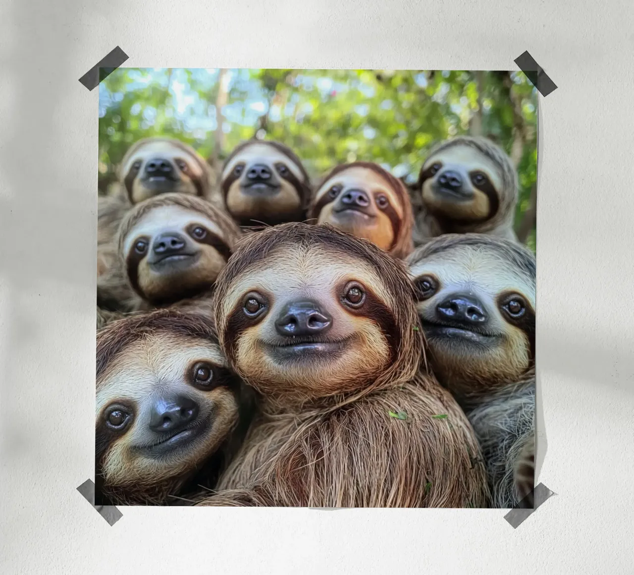Sloth selfie, cute animals for children hahnemühle by SlothStella