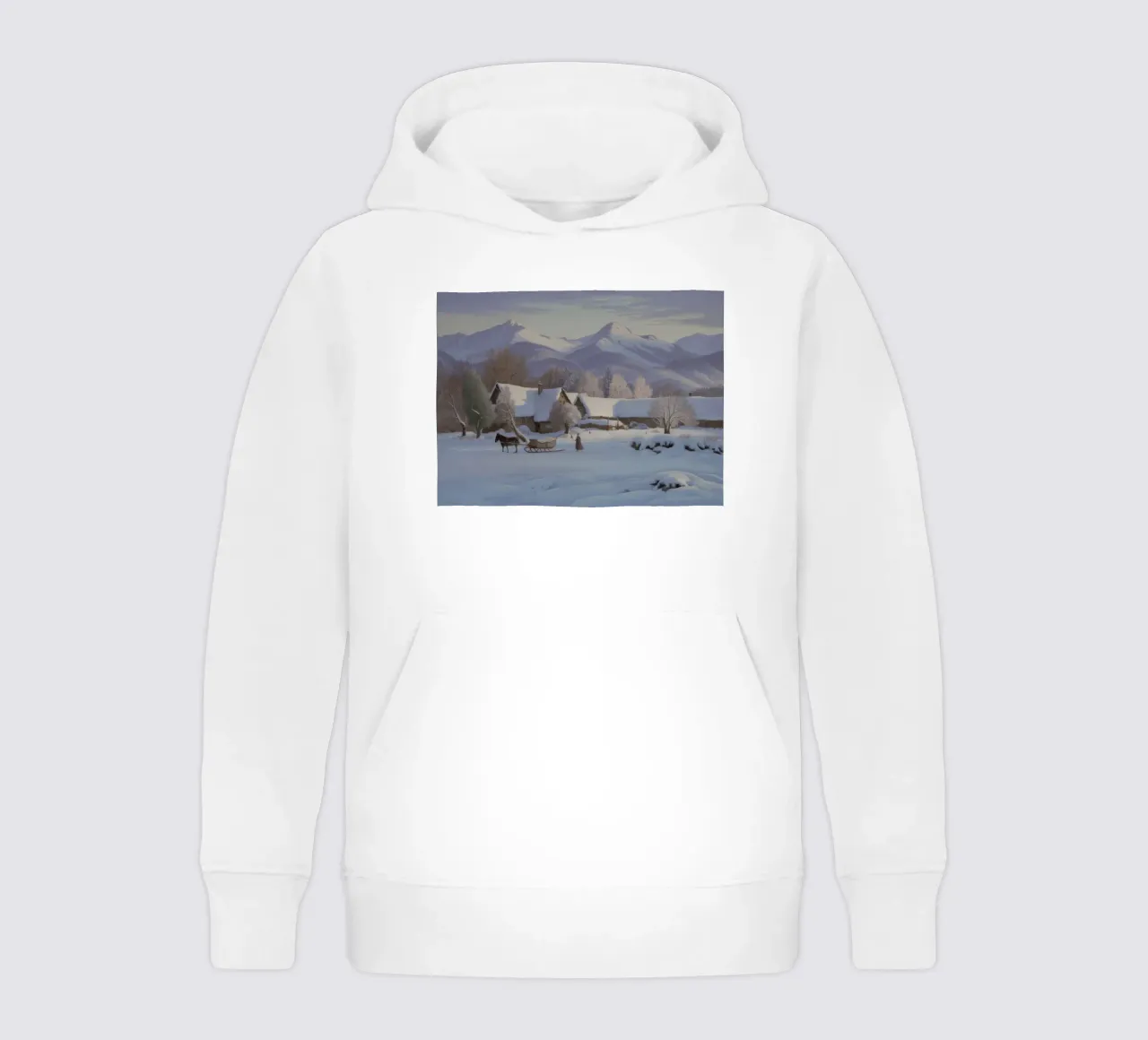 Winter Cabin Haven kids hoodie by Radiance Landscape