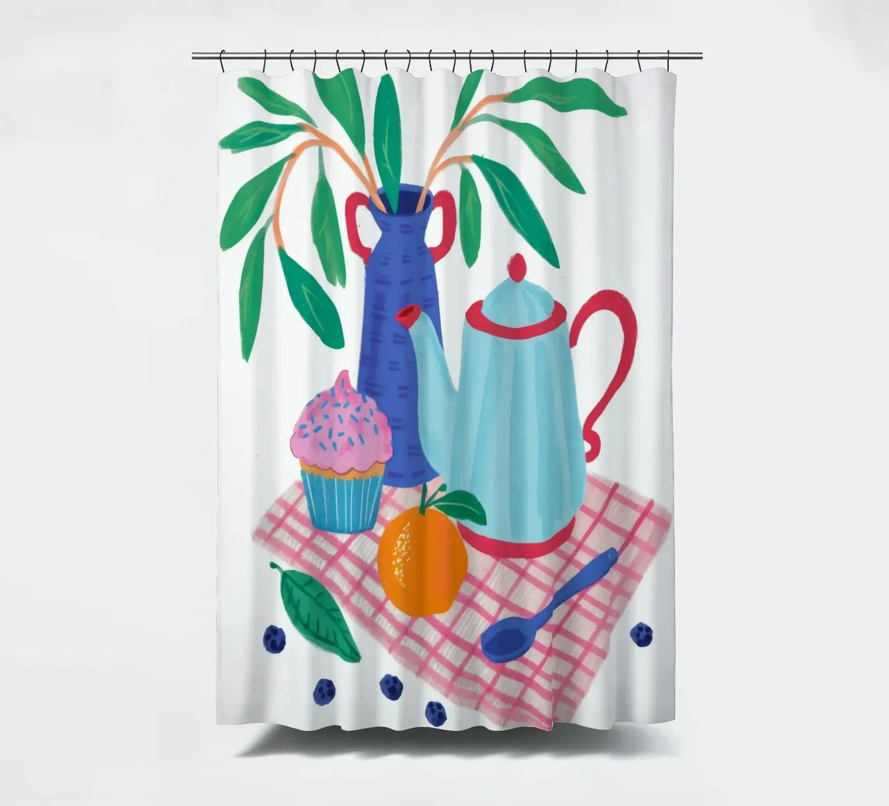Teatime Joyful Jumble cortina de baño de Moonlite Desire