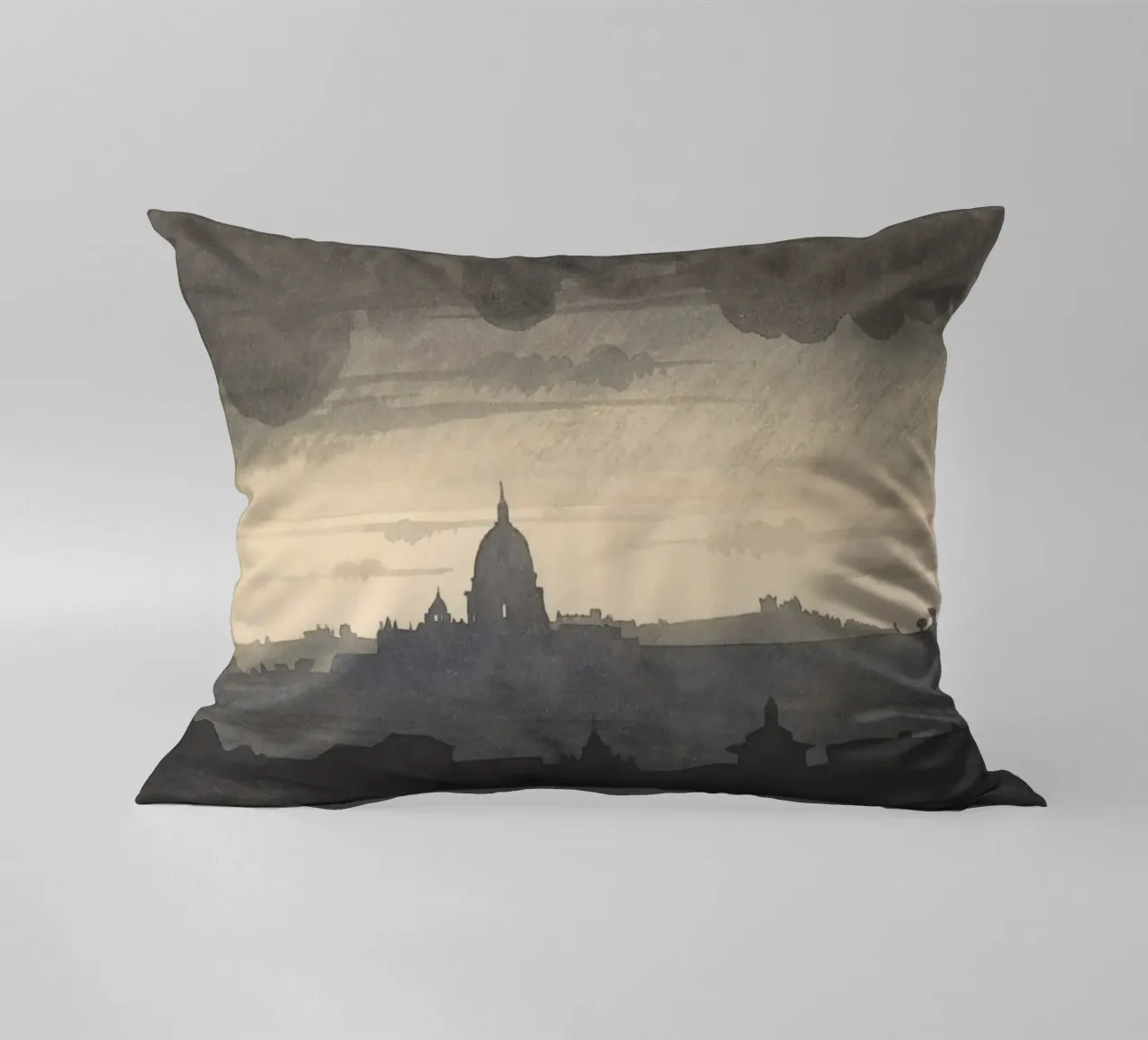 J.M.W. Turner - Cupola di San Pietro Roma - Città monocromatica cuscino da ClubArt