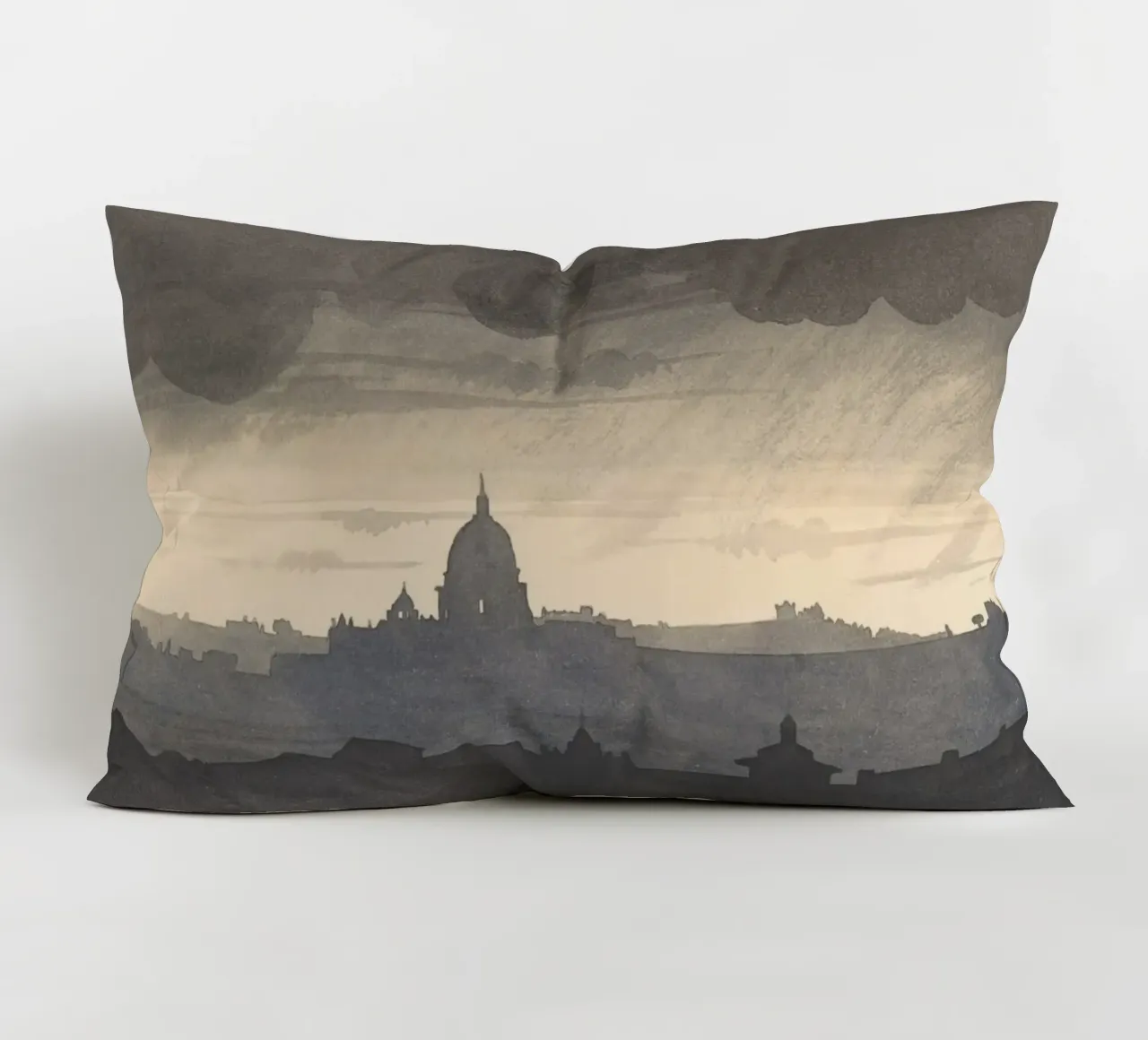 J.M.W. Turner - Cupola di San Pietro Roma - Città monocromatica cuscino da ClubArt