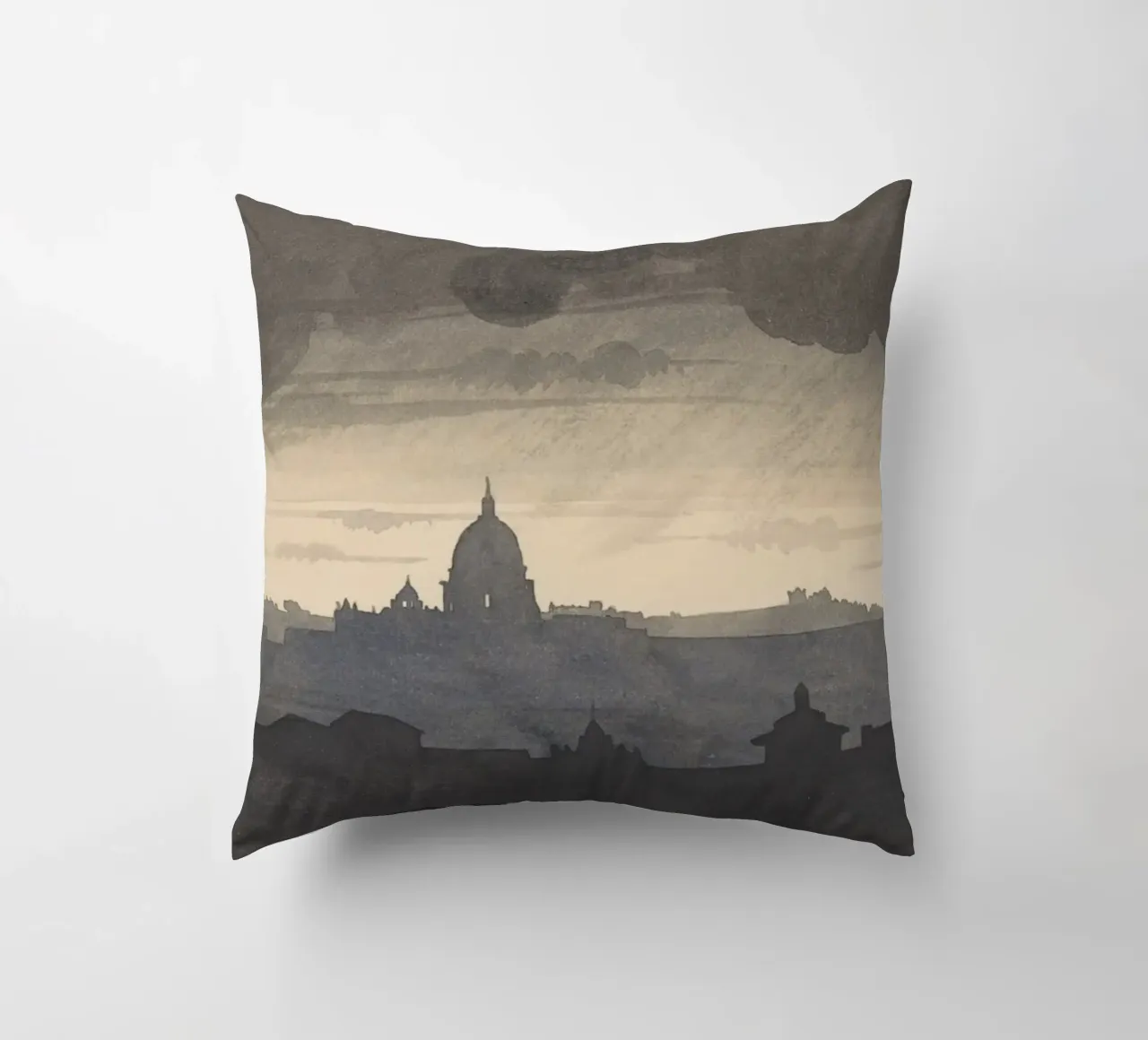 J.M.W. Turner - Cupola di San Pietro Roma - Città monocromatica cuscino da ClubArt