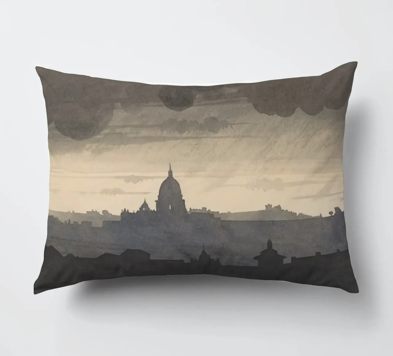 J.M.W. Turner - Cupola di San Pietro Roma - Città monocromatica cuscino da ClubArt