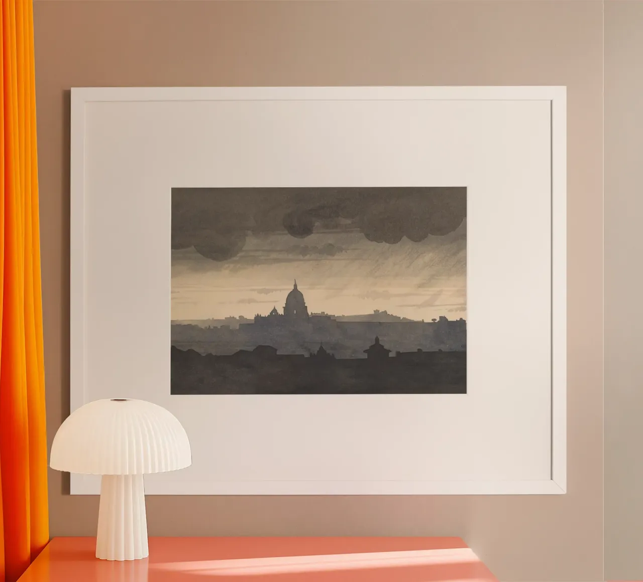J.M.W. Turner - Cupola di San Pietro Roma - Città monocromatica poster da ClubArt