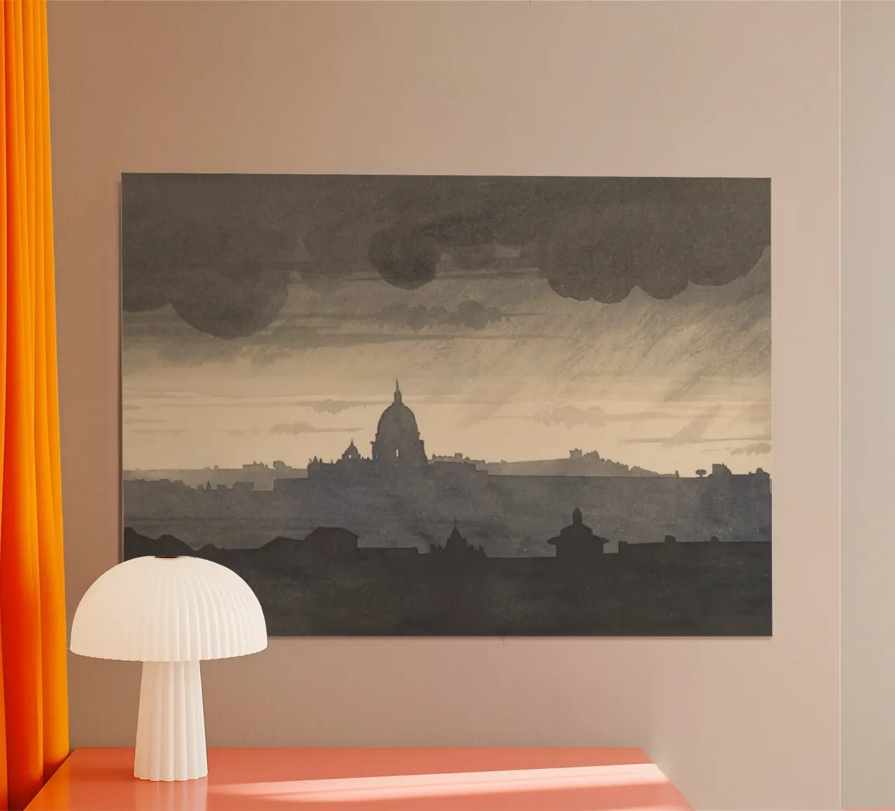 J.M.W. Turner - Cupola di San Pietro Roma - Città monocromatica poster da ClubArt