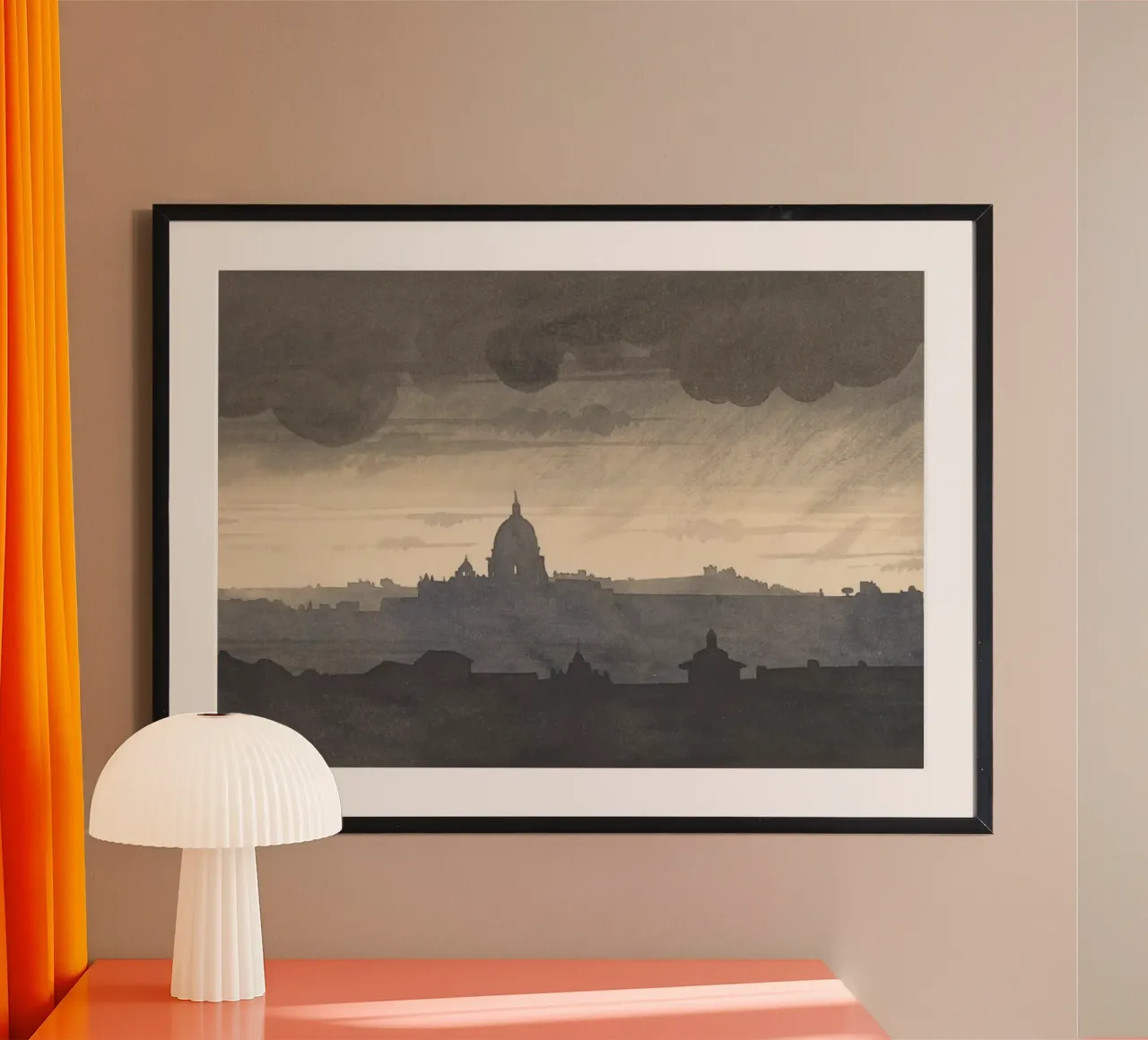 J.M.W. Turner - Cupola di San Pietro Roma - Città monocromatica poster da ClubArt