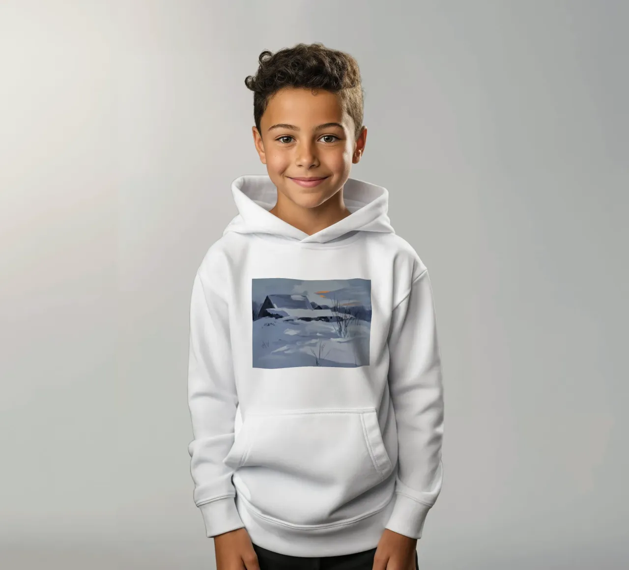 Homestead's Snowy Blanket kids hoodie by Radiance Landscape