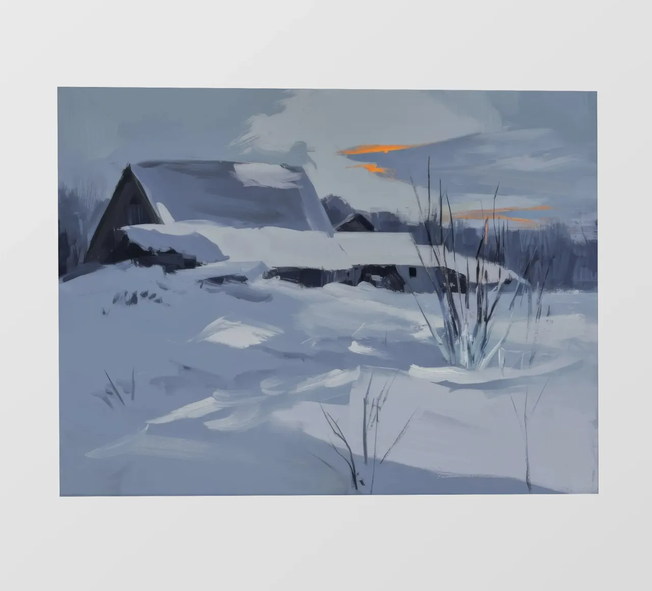 Coperta di neve di Homestead pellicola backlit da Radiance Landscape