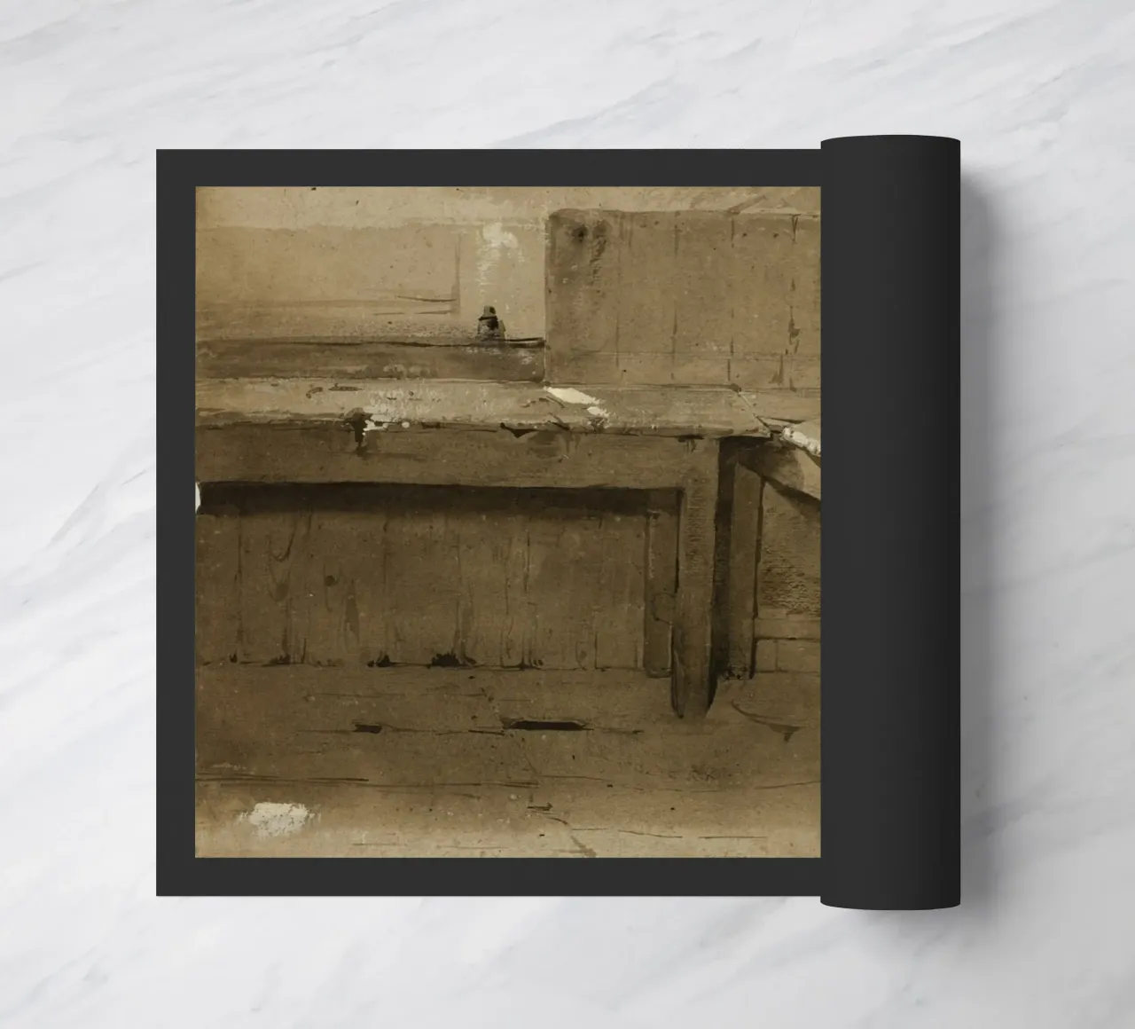 Schizzo d'angolo per interni vintage - Studio architettonico rustico zerbino da ClubArt