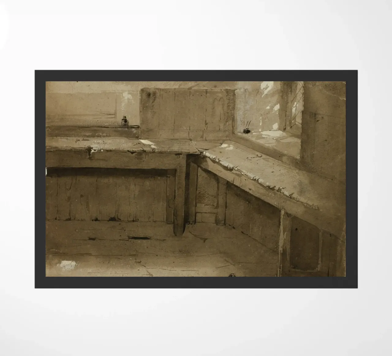 Schizzo d'angolo per interni vintage - Studio architettonico rustico zerbino da ClubArt