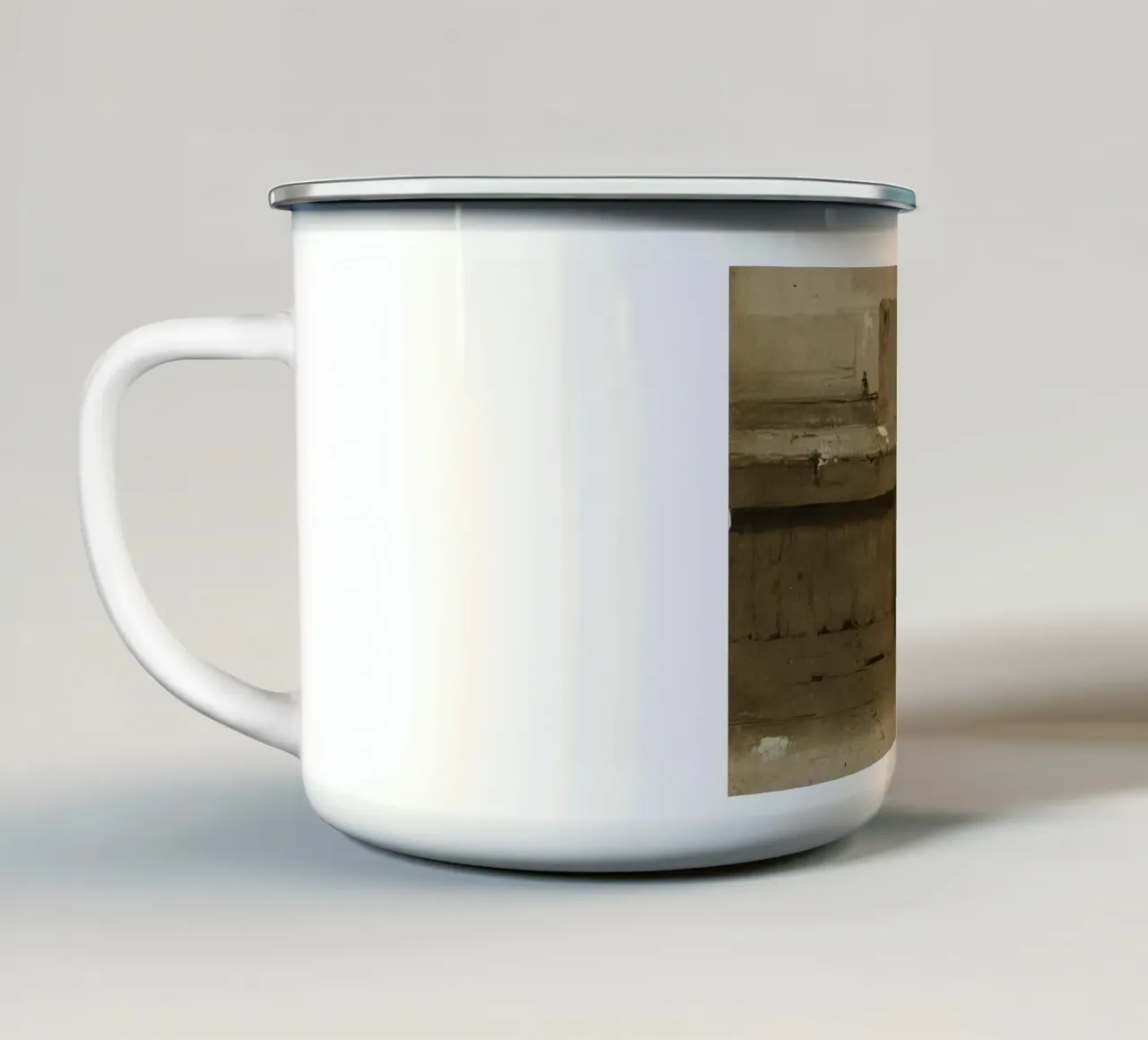Schizzo d'angolo per interni vintage - Studio architettonico rustico tazza in smalto da ClubArt