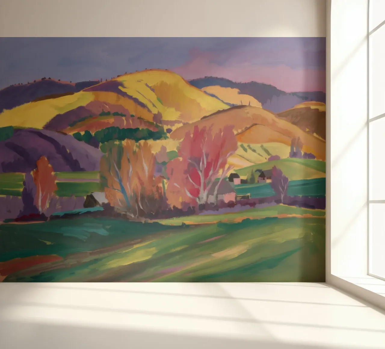 Curva Golden Hillside papel para pared de Radiance Landscape