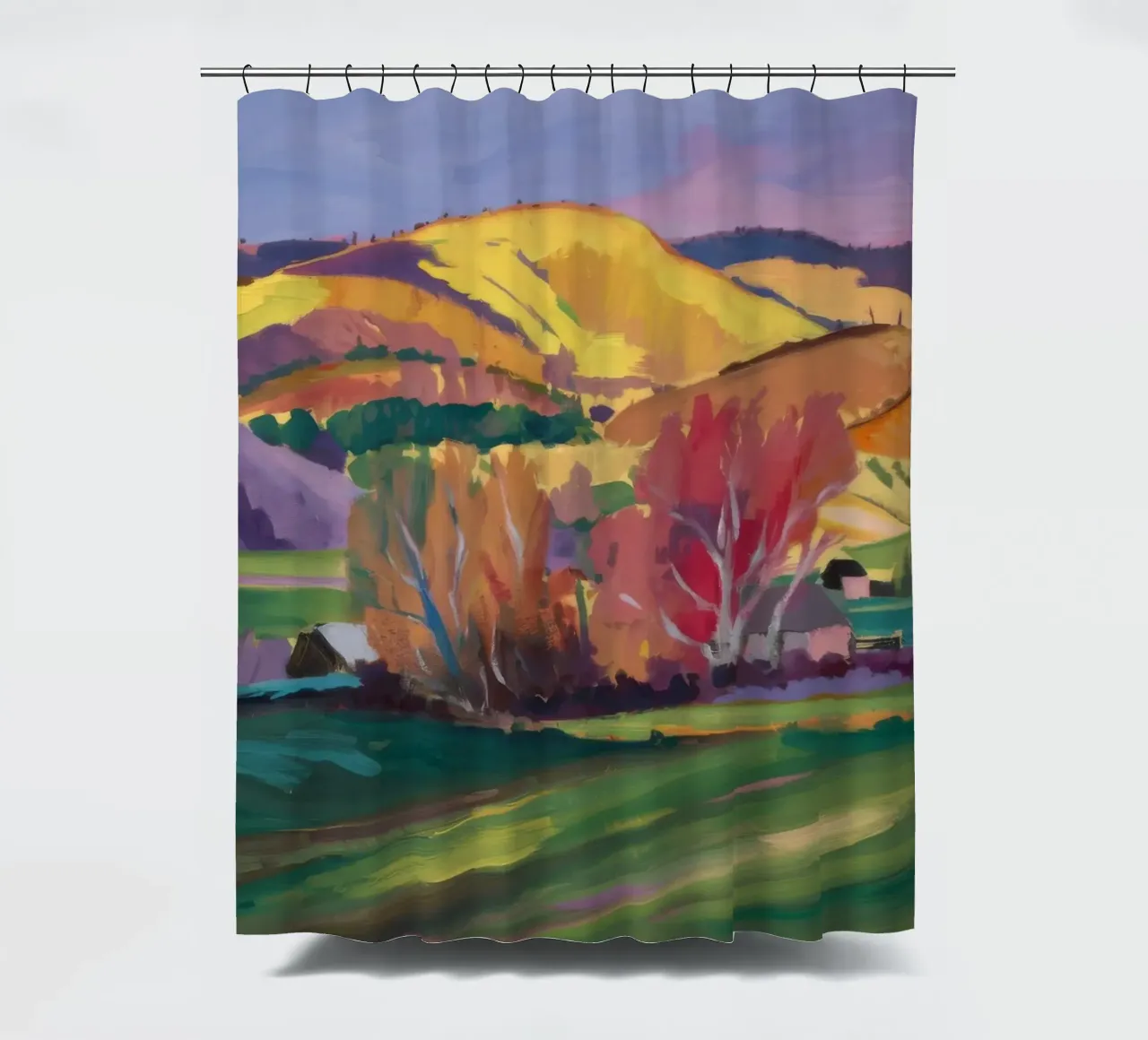 Curva della collina d'oro tenda da doccia da Radiance Landscape