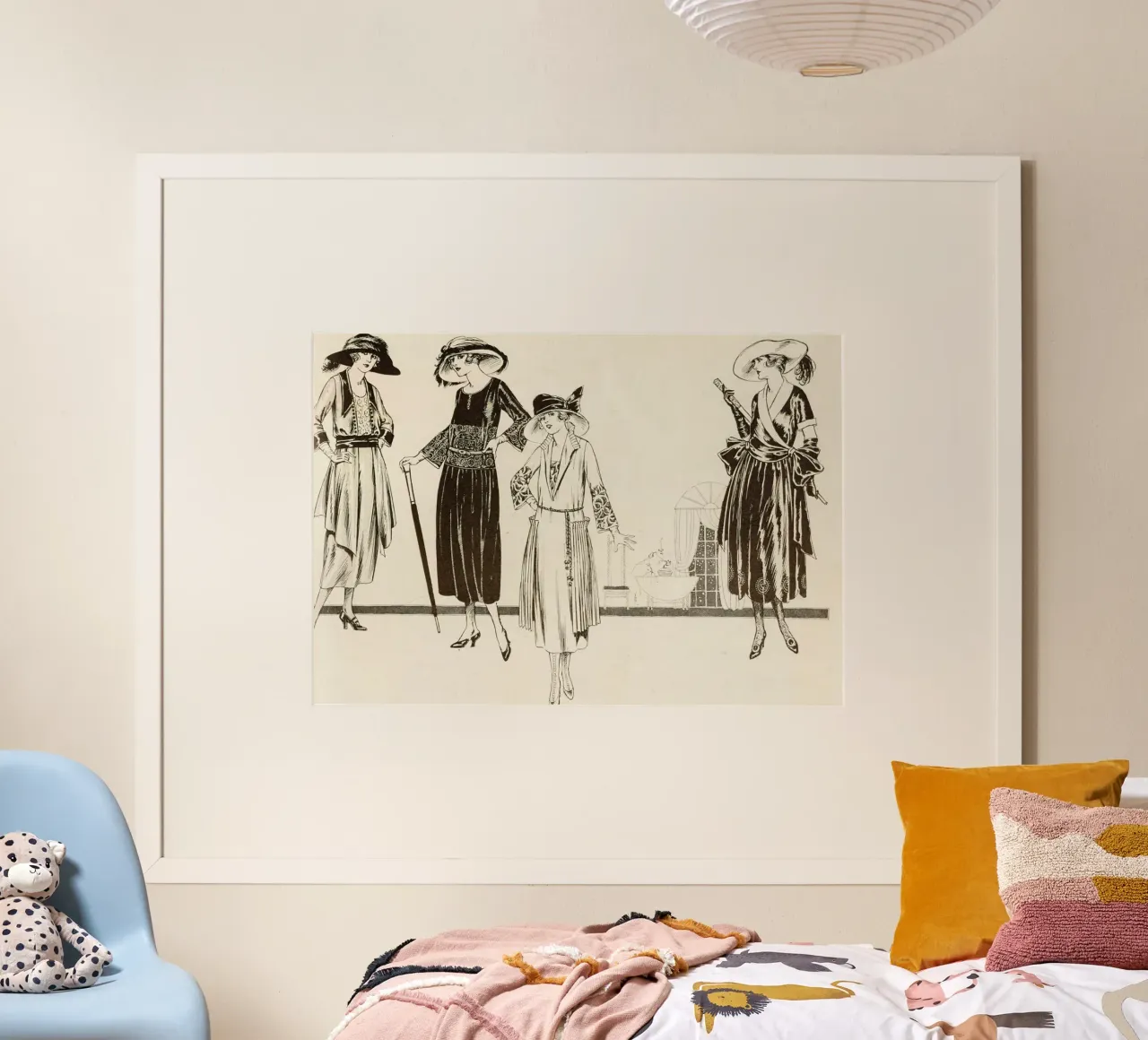 Illustrazione di moda vintage anni '20 - Arte in stile Flapper poster con telaio in legno da ClubArt