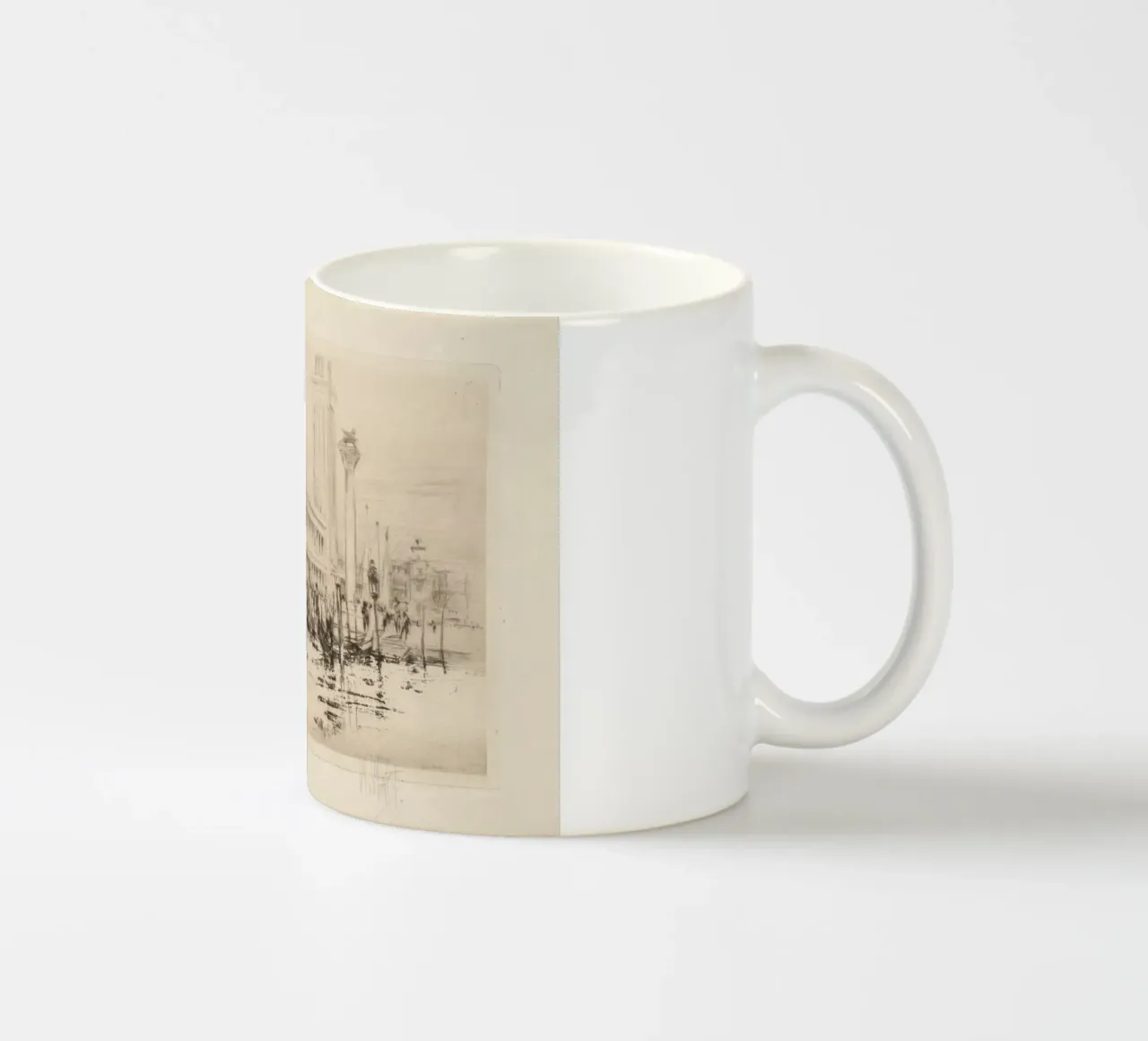 Vintage Venice Grand Canal Etching - Impressionistic Citysca ceramic mug by ClubArt