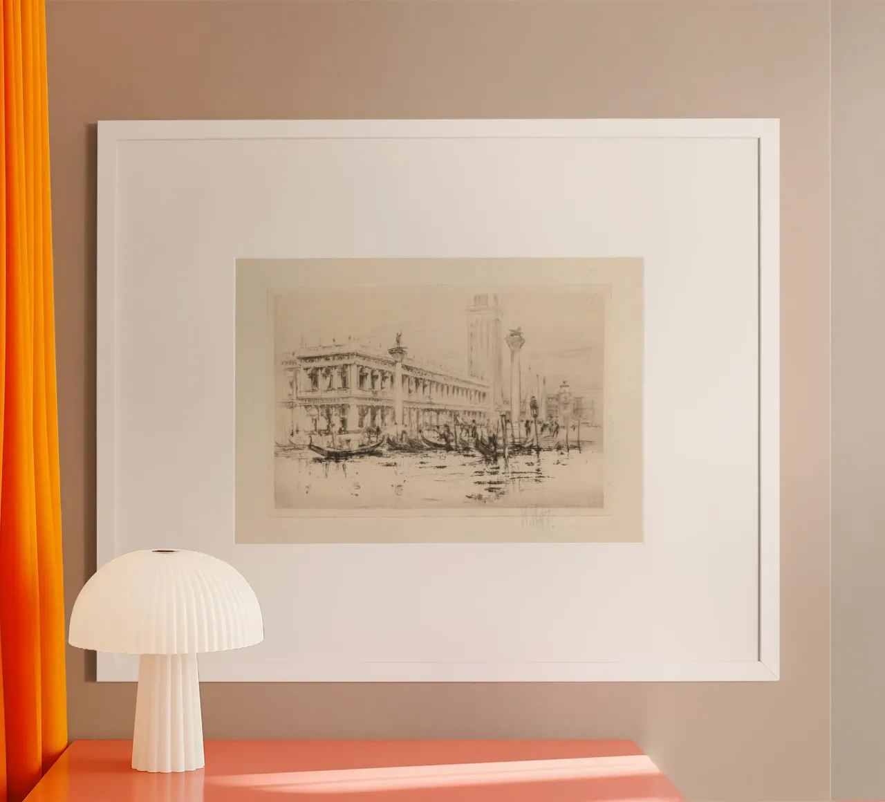 Acquaforte d'epoca sul Canal Grande di Venezia - Città impressionista poster da ClubArt
