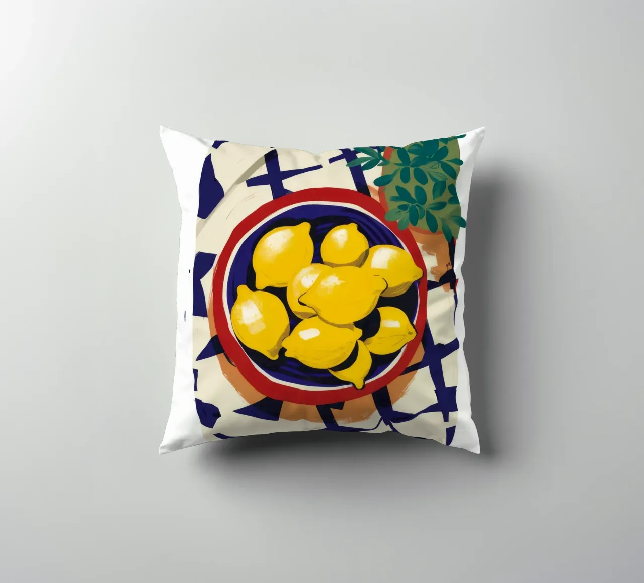 Limone light a scacchi cuscino da Moonlite Desire