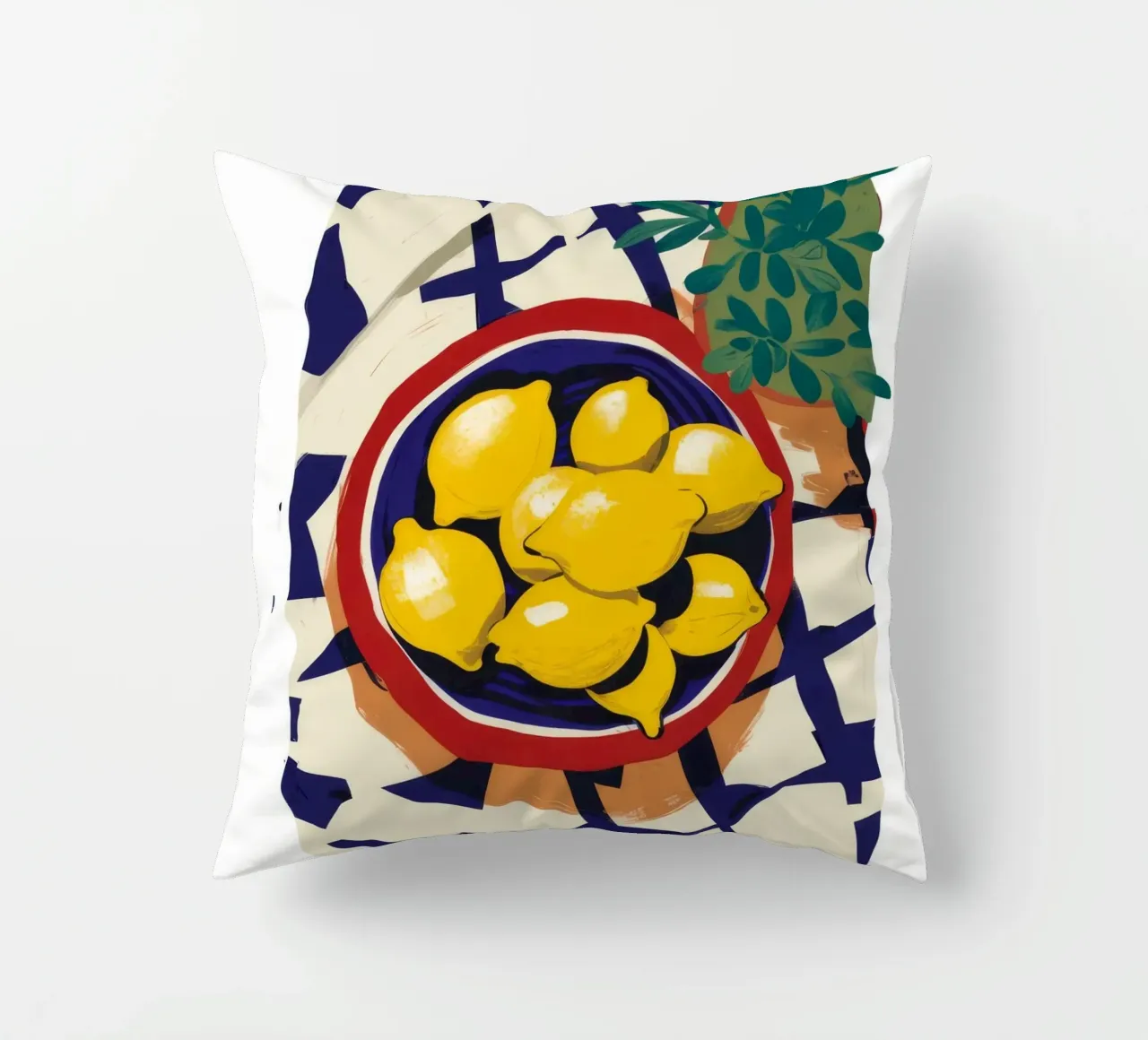 Limone light a scacchi cuscino da Moonlite Desire