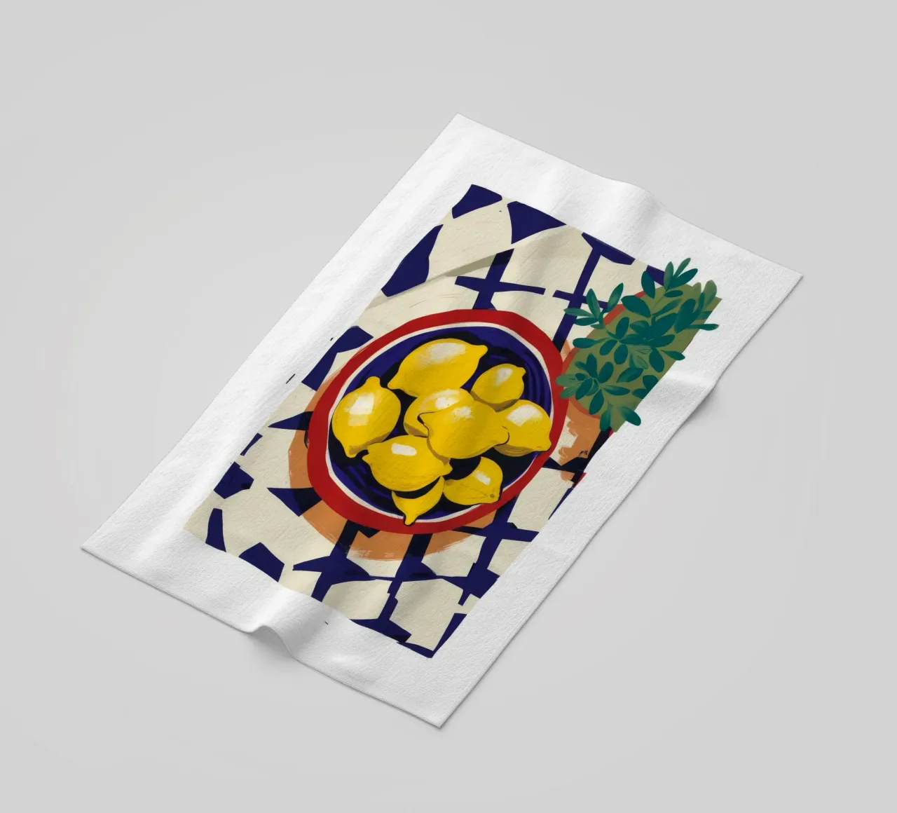 Limone light a scacchi telo mare da Moonlite Desire