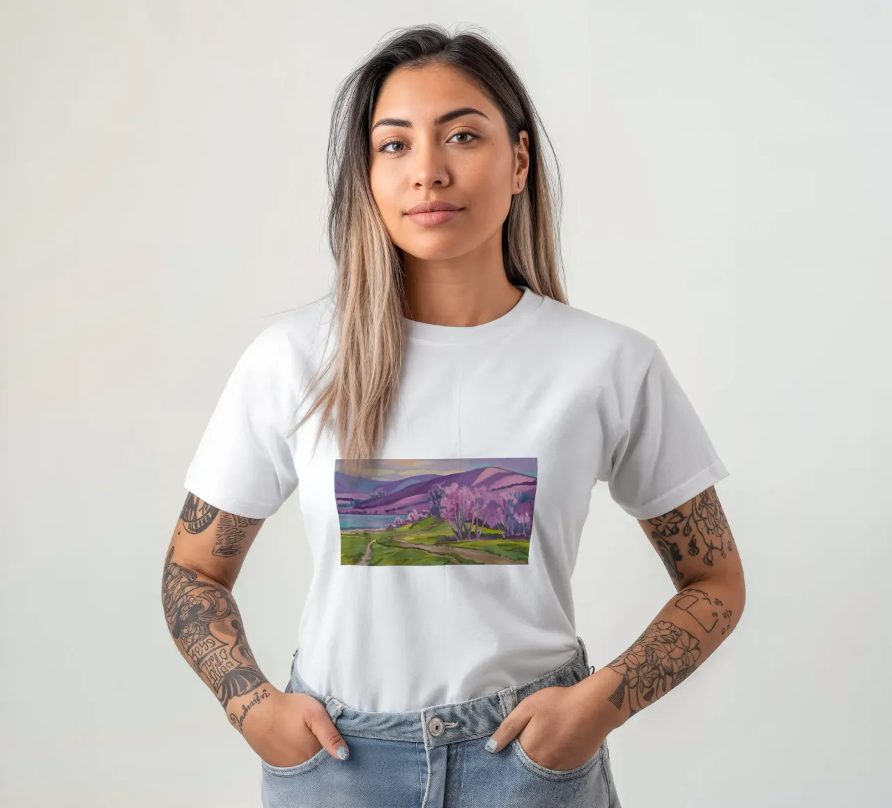 Fiume dei fiori di primavera t-shirt da Radiance Landscape