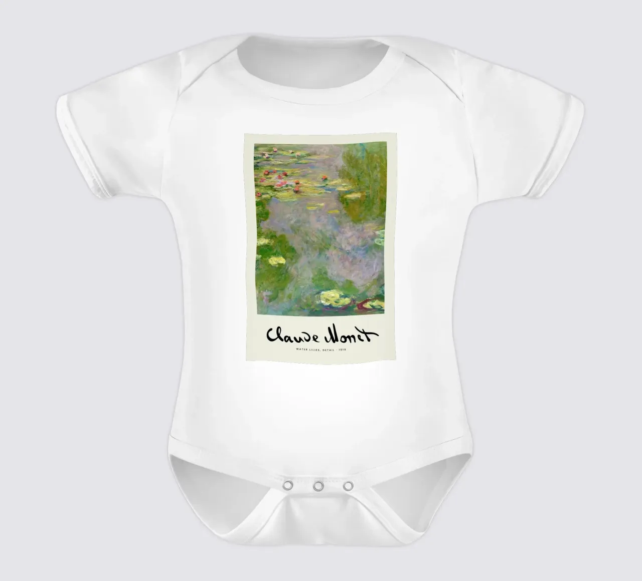 Monet – Signed Water Lilies body neonato maniche corte da Vintage by JUNIQE