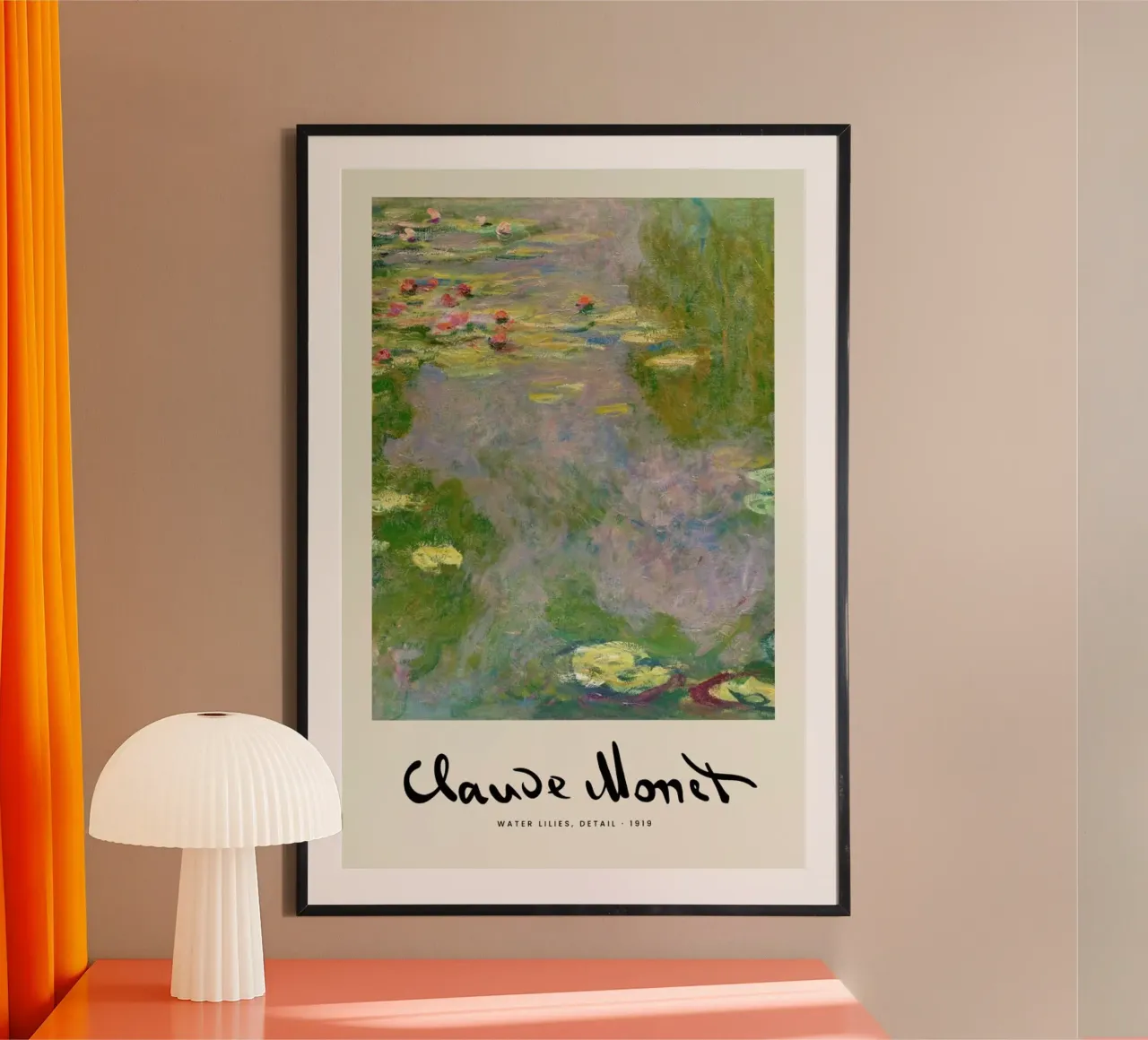 Monet – Signed Water Lilies poster con telaio in alluminio da Vintage by JUNIQE
