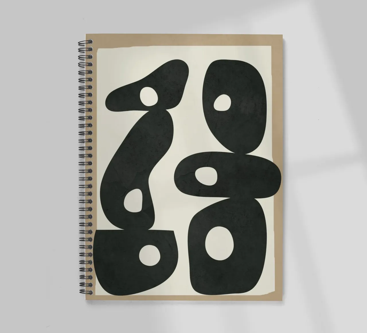 Black & White Mid-Century Modern Art 1 spiral notebook by Nadjaa