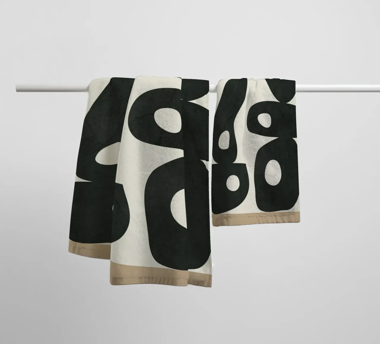 Black & White Mid-Century Modern Art 1 towel by Nadjaa