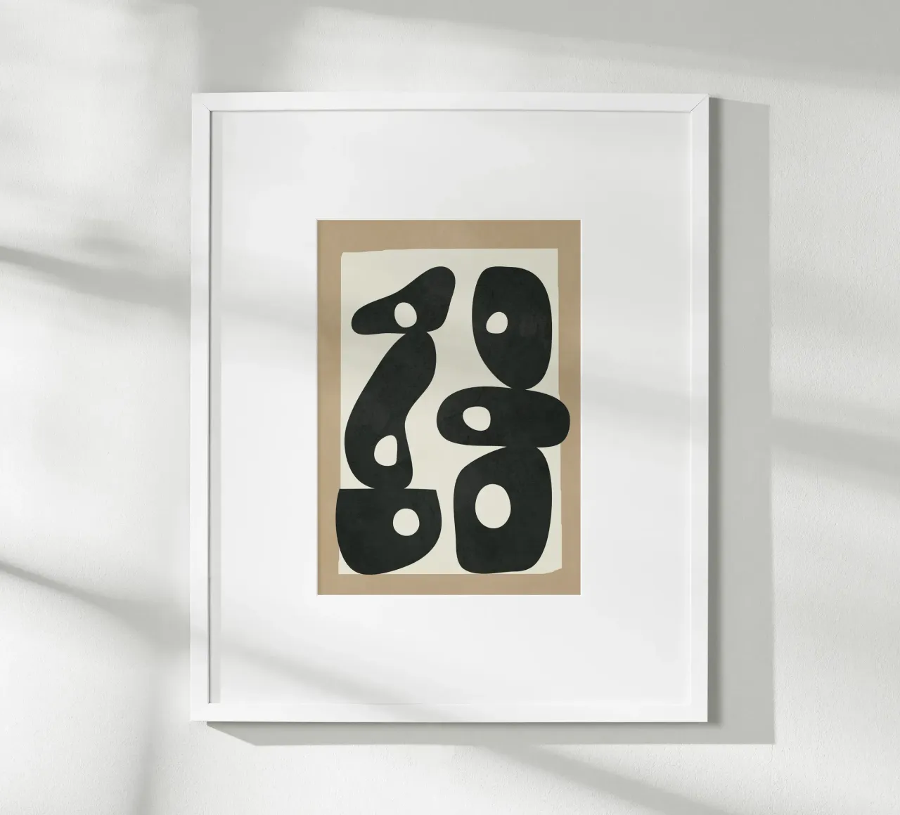 Black & White Mid-Century Modern Art 1 poster con telaio in legno da Nadjaa