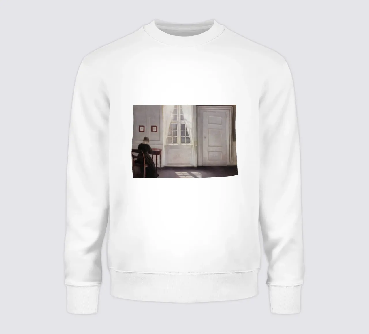 Vilhelm Hammershøi - Interieur, zonlicht - Nordic Art Print sweatshirt van ClubArt