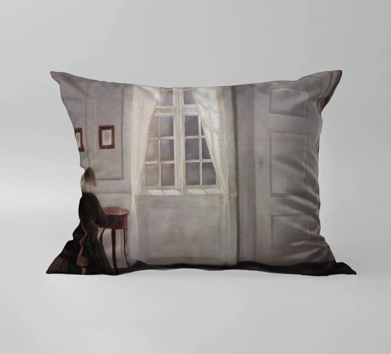 Vilhelm Hammershøi - Interieur, zonlicht - Nordic Art Print kussen van ClubArt