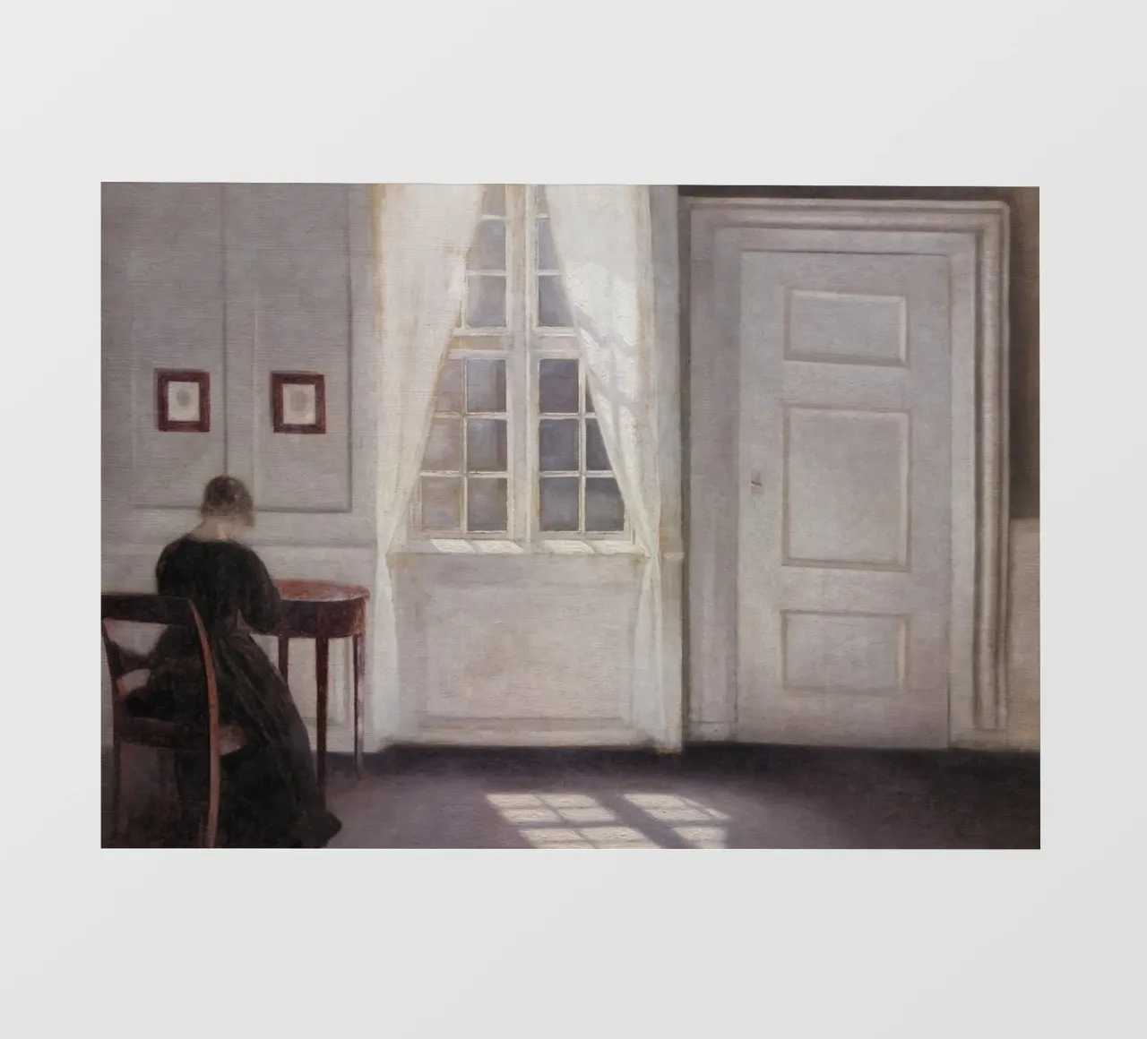 Vilhelm Hammershøi - Interieur, zonlicht - Nordic Art Print pvc-zeil van ClubArt