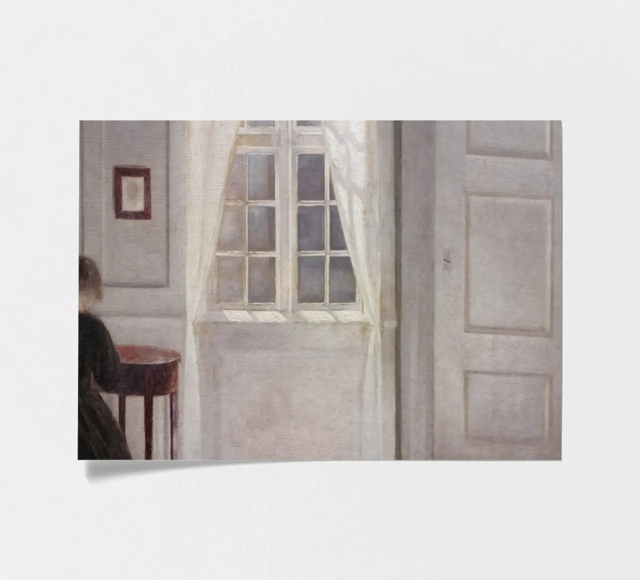 Vilhelm Hammershøi - Intérieur, lumière du soleil - Nordic Art Print planche autocollant de ClubArt