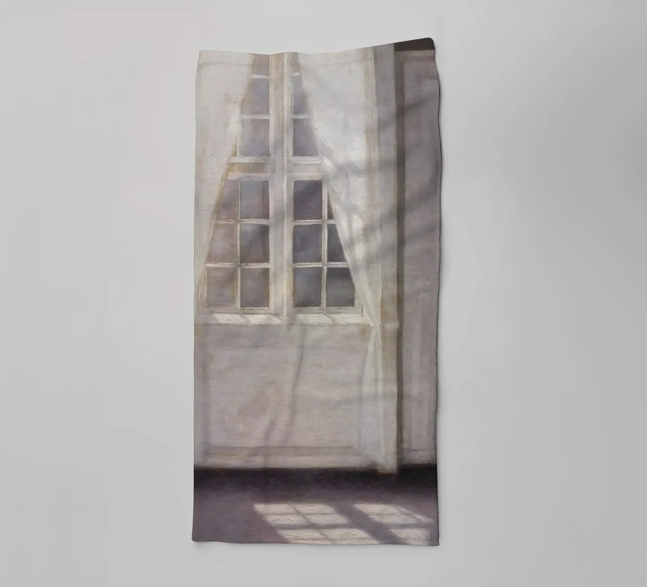 Vilhelm Hammershøi - Intérieur, lumière du soleil - Nordic Art Print serviette de bain de ClubArt