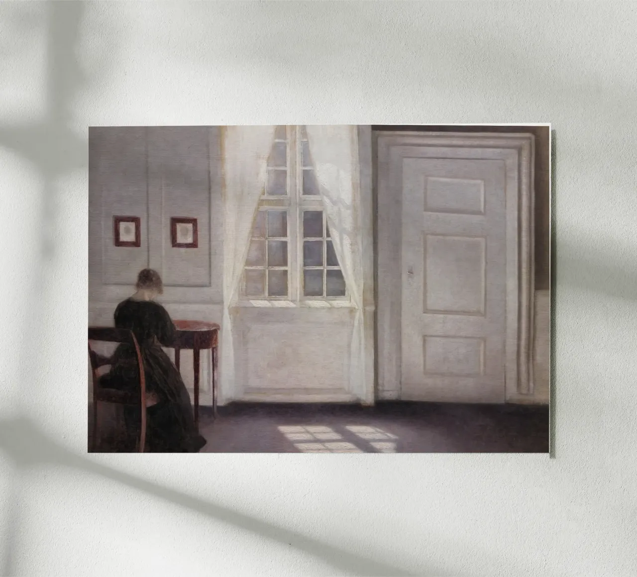 Vilhelm Hammershøi - Interno, luce solare - Stampa d'arte nordica alluminio dibond da ClubArt