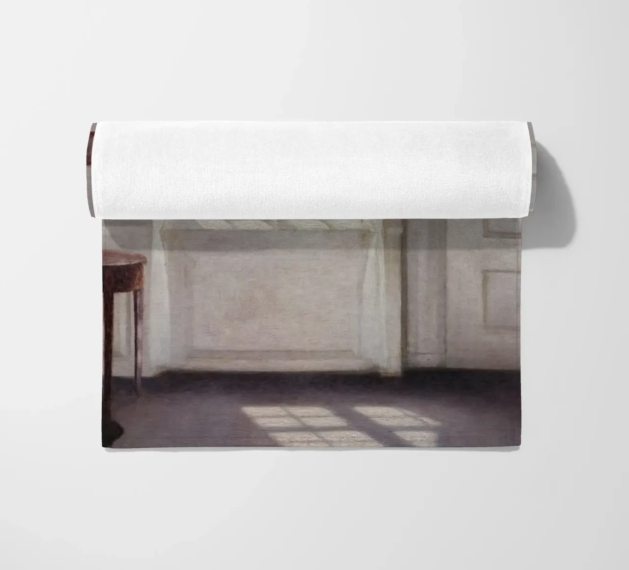 Vilhelm Hammershøi - Interieur, zonlicht - Nordic Art Print strandhanddoek van ClubArt