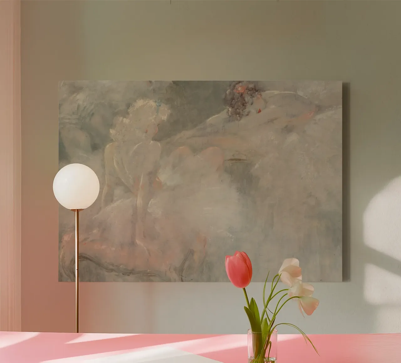 Edgar Degas - Ballerinas Resting - Impressionist Ballet Art canvas with Floater frame by ClubArt
