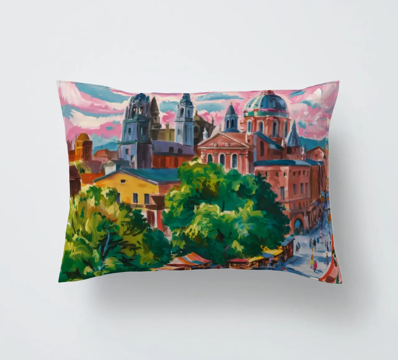 Panorama della Città della Cattedrale cuscino da Lush Essence