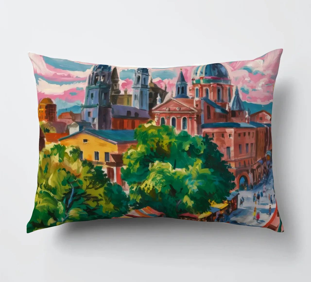 Panorama della Città della Cattedrale cuscino da Lush Essence