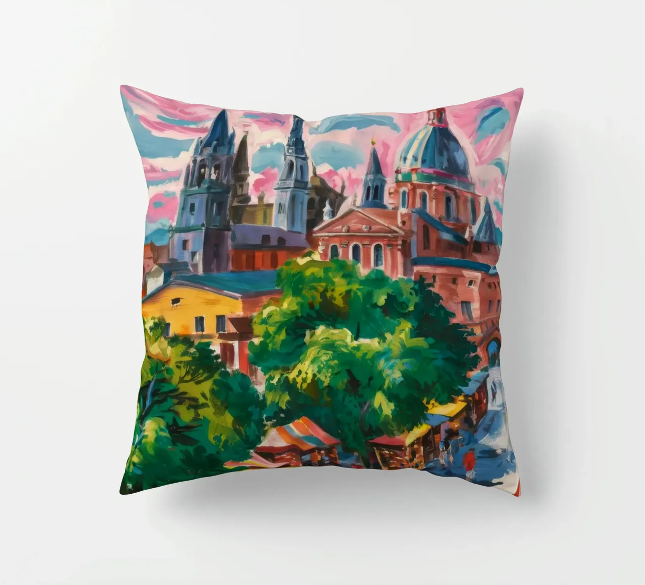 Panorama della Città della Cattedrale cuscino da Lush Essence