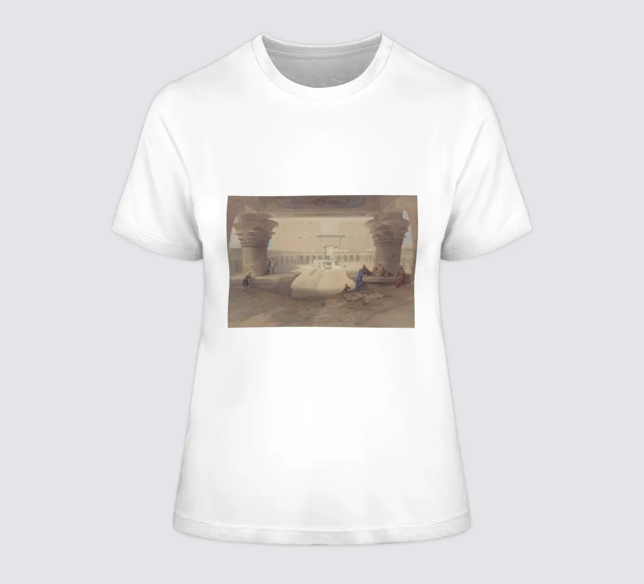 David Roberts - Tempel van Isis, Philae - Oudegyptische kunst dames t-shirt getailleerd van ClubArt