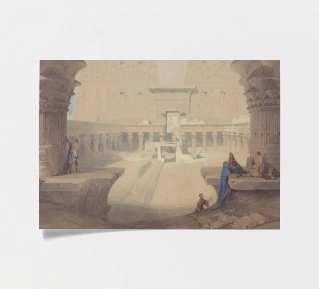 David Roberts - Isis-Tempel, Philae - Kunst des Alten Ägypten Stickerbogen von ClubArt