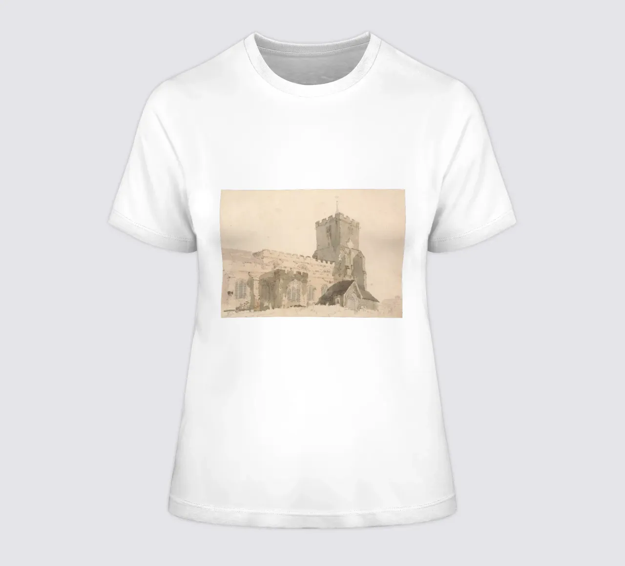 J.M.W. Turner - Außenansicht einer Kirche - Englische Kunst Frauen T-Shirt von ClubArt