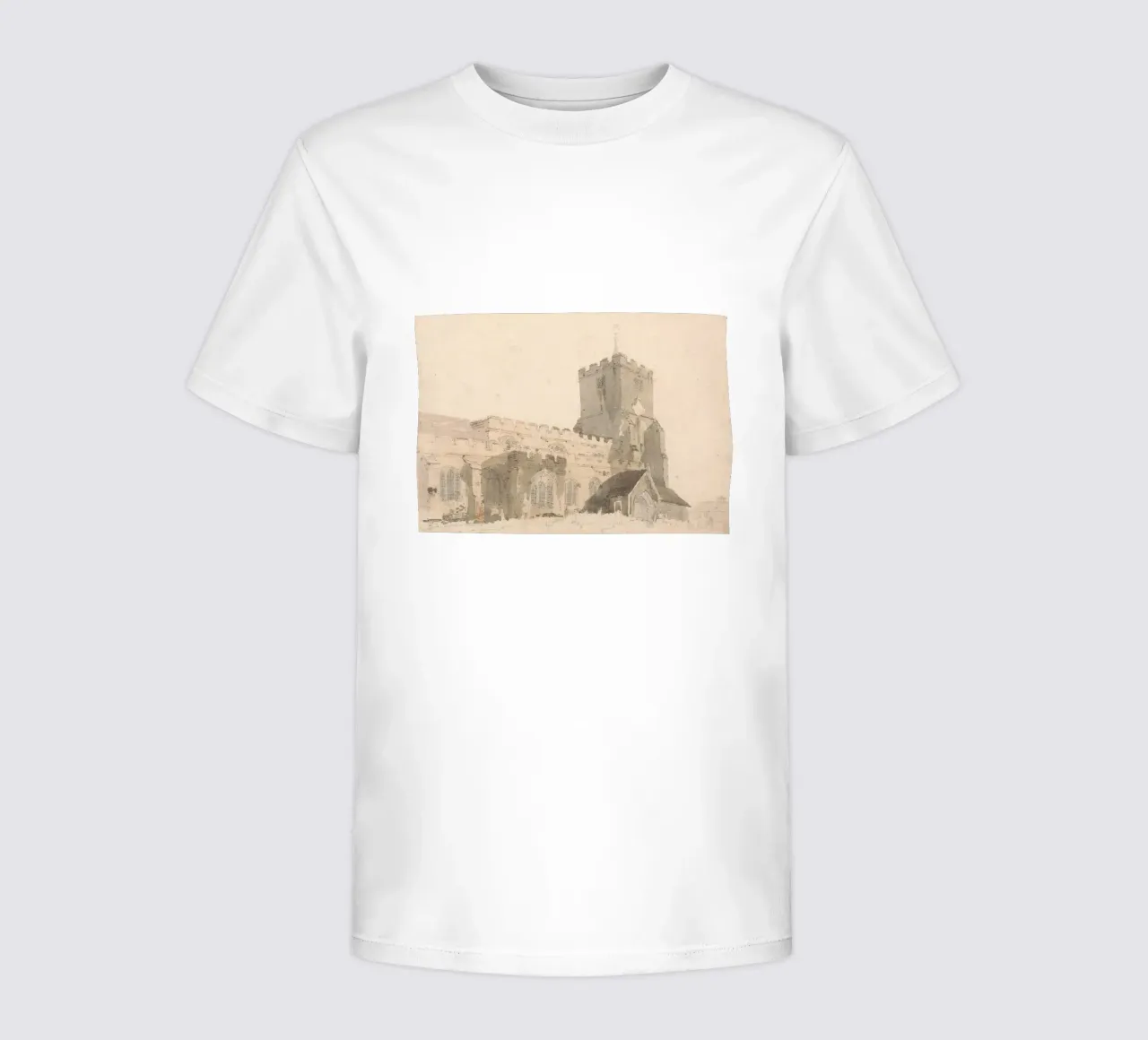 J.M.W. Turner - Vintage Church Exterior - English Art kids t-shirt by ClubArt